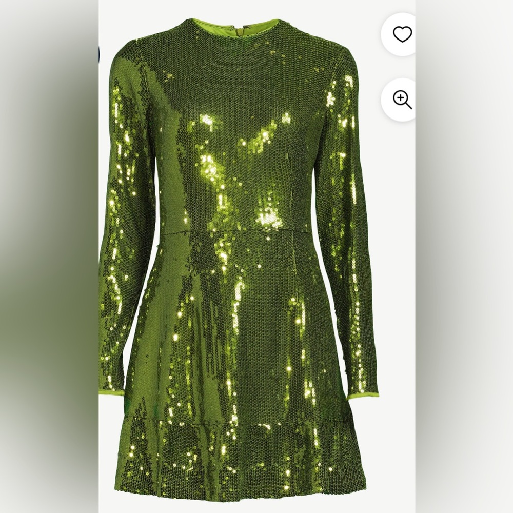 Women's Sequin Mini Dress with Ruffled Hem - Picture 3 of 4